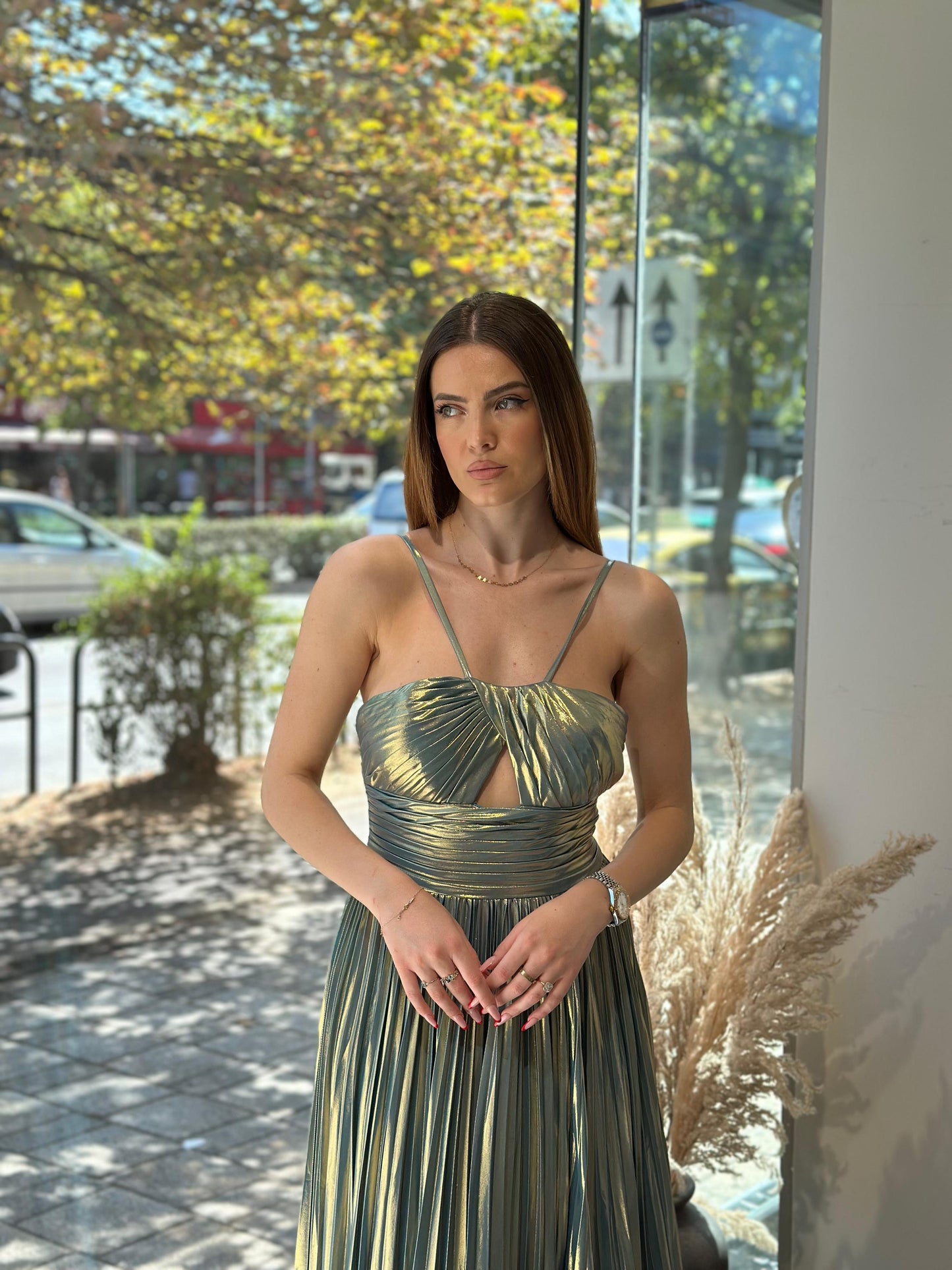 Fustan evening - busti draped