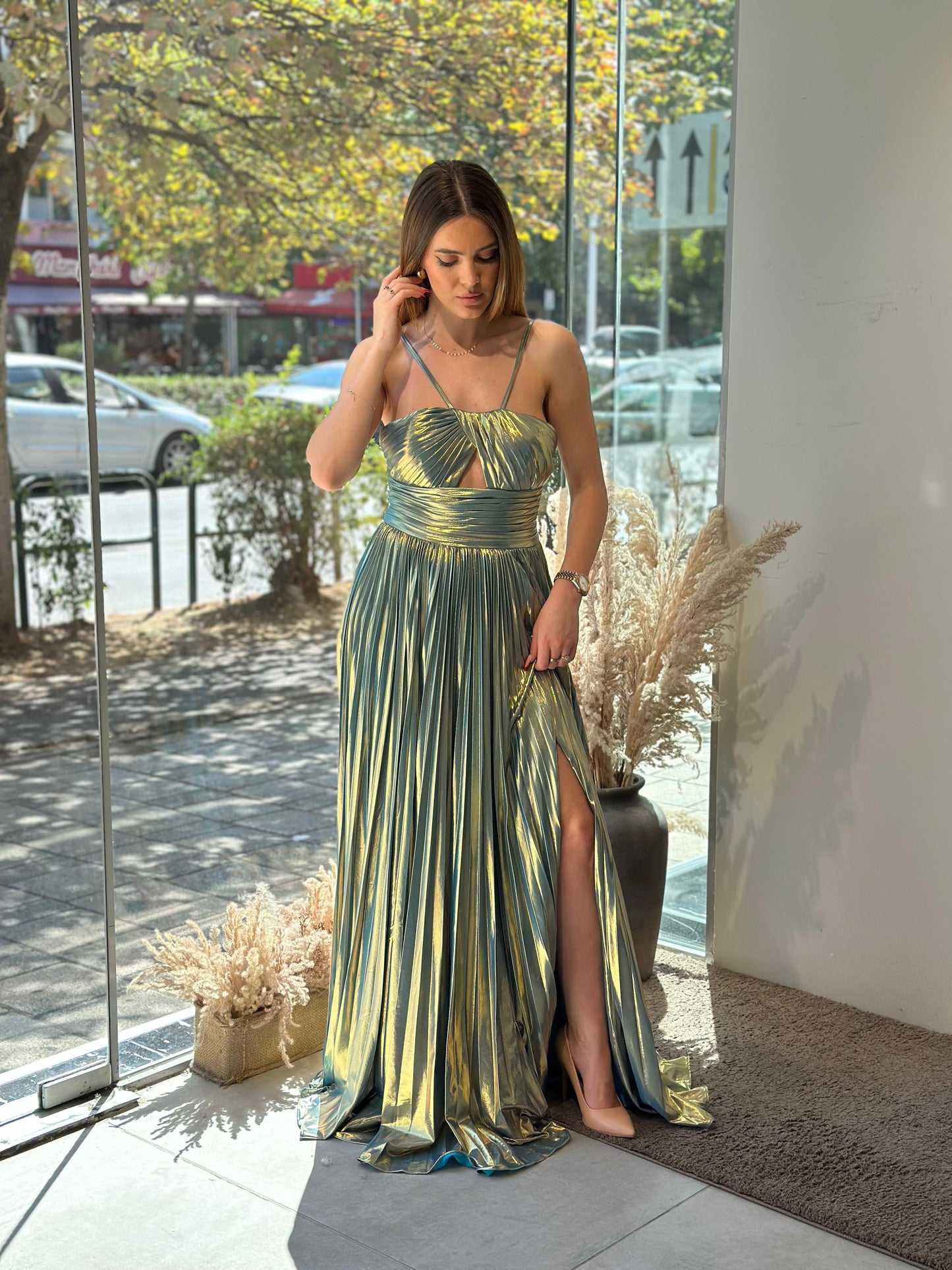 Fustan evening - busti draped