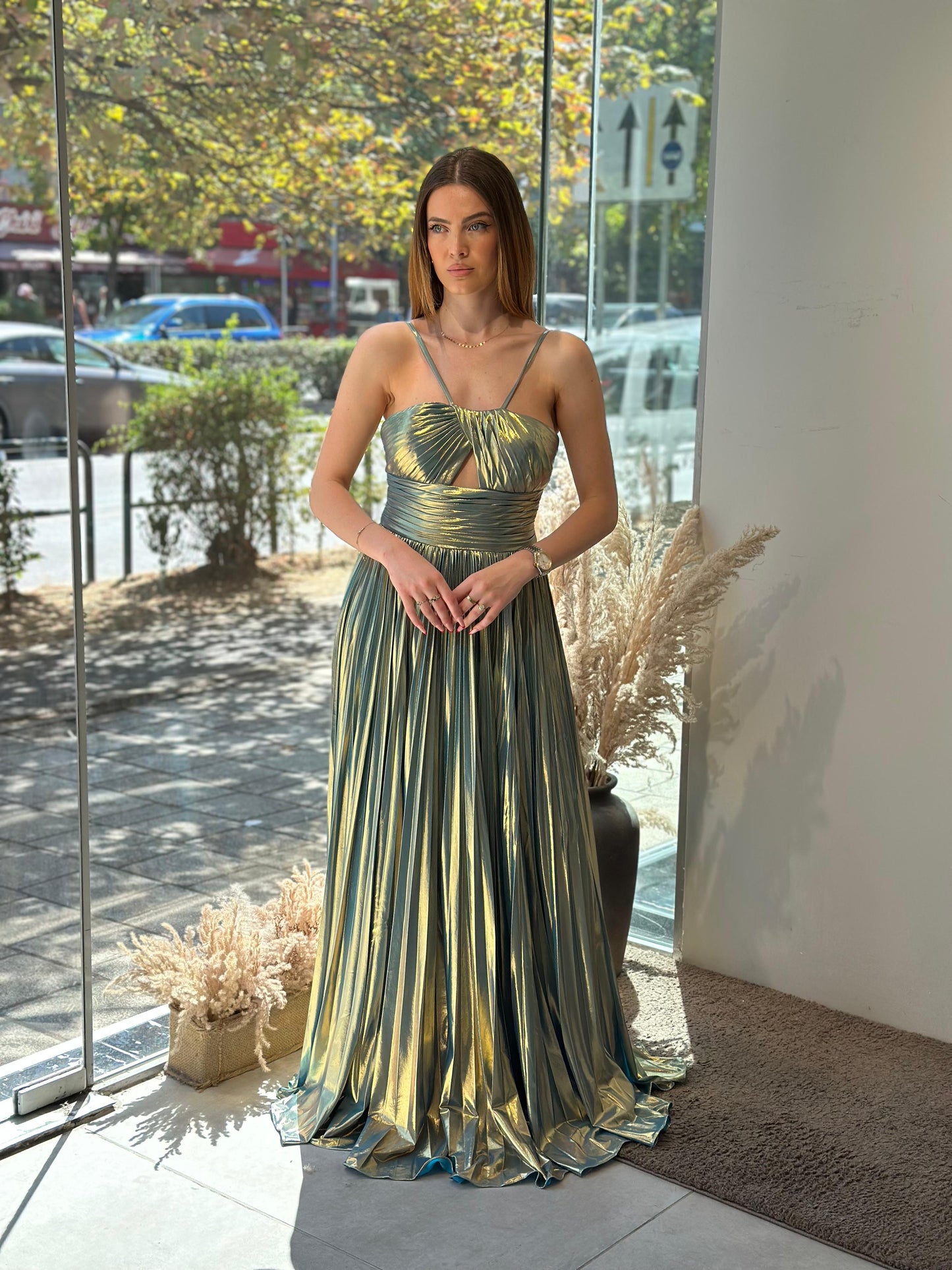 Fustan evening - busti draped