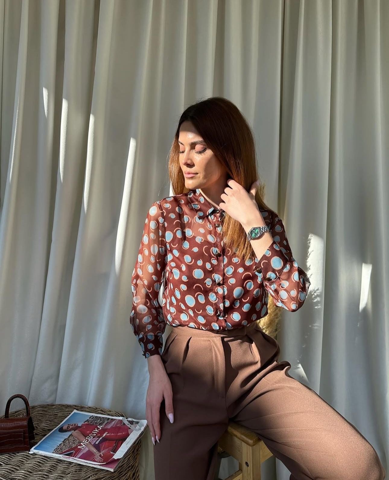 Kemishe krem me print