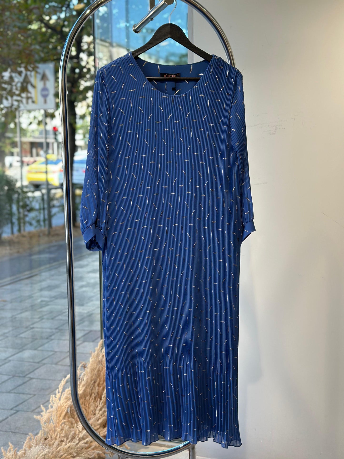 Fustan Blu me print