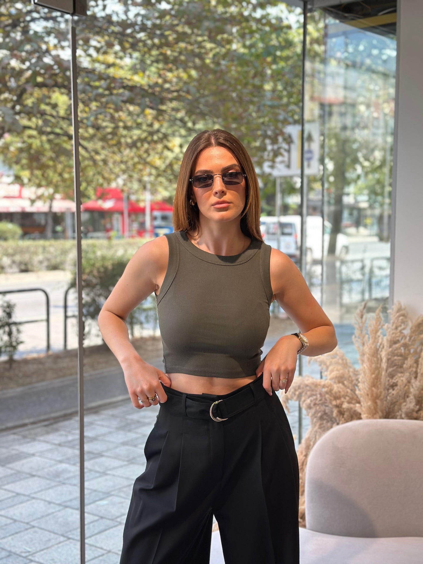 Kanotiere ribbed Crop