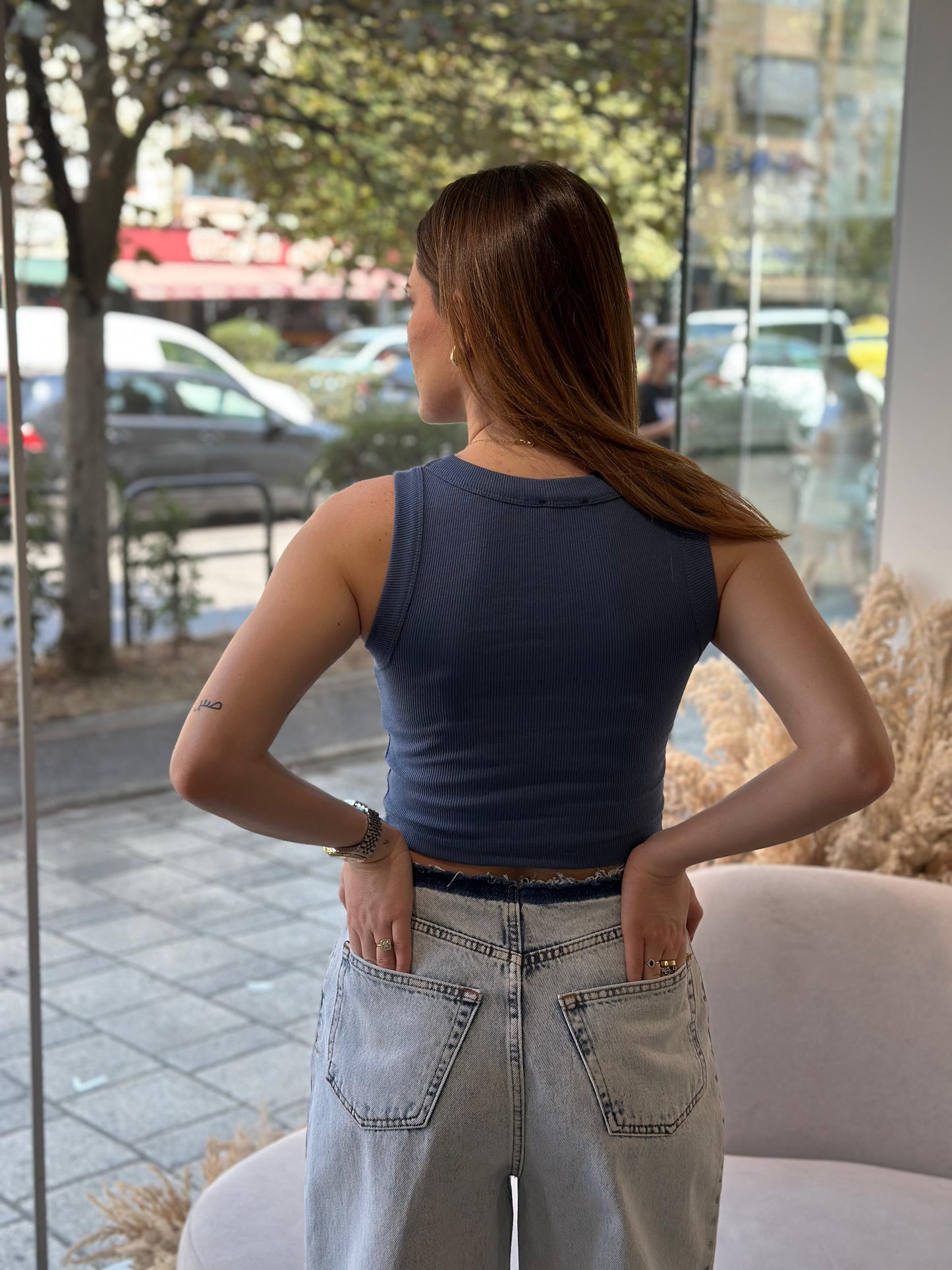 Kanotiere ribbed Crop