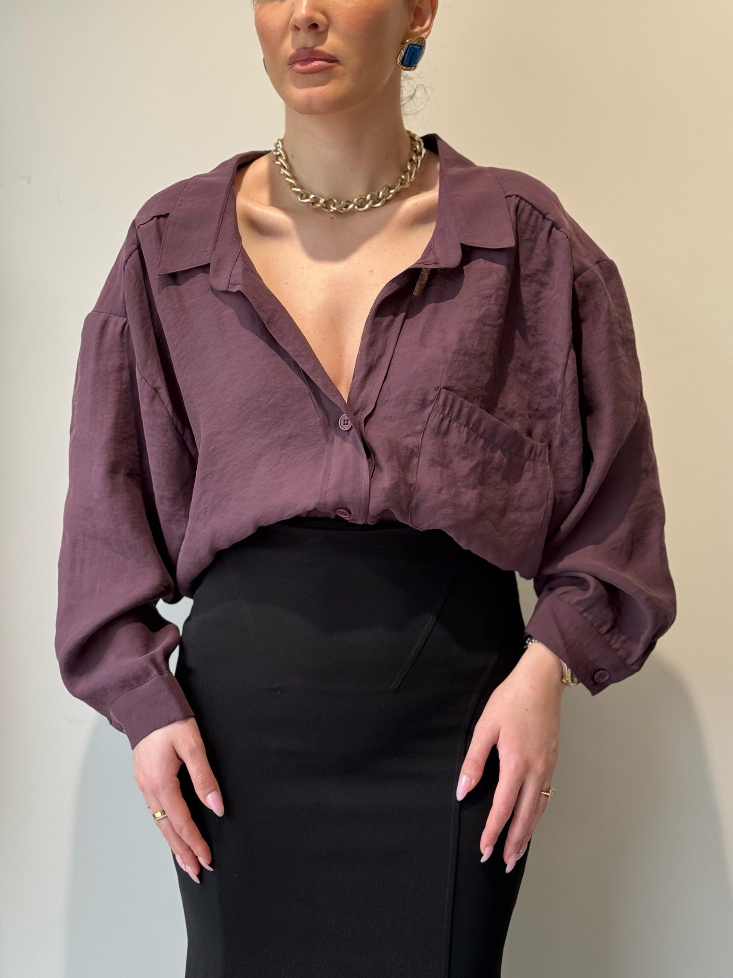 Këmishë vjollcë oversize