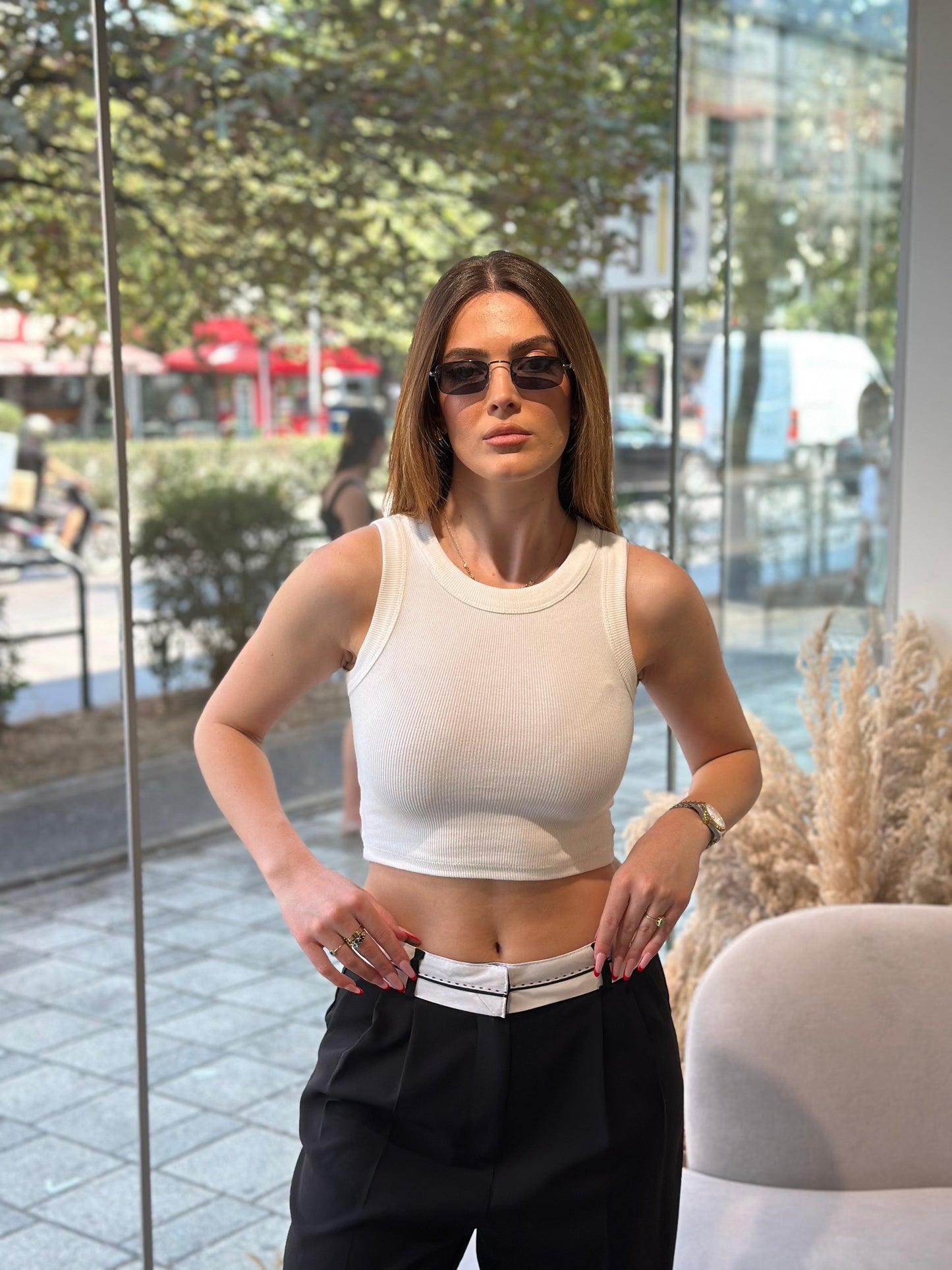 Kanotiere ribbed Crop