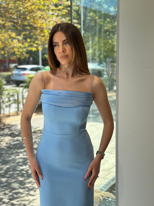 Fustan slimfit me rripa me gurë