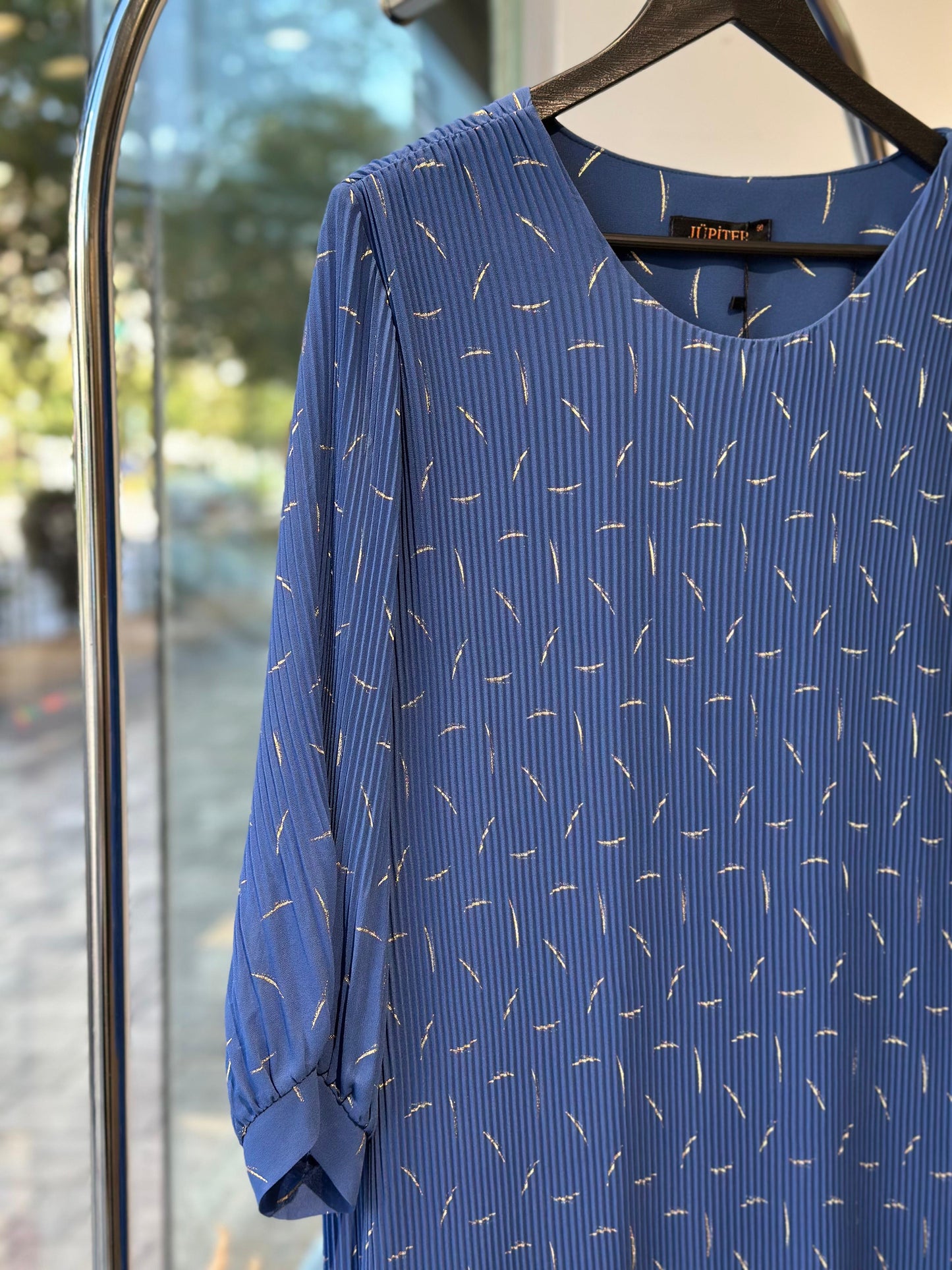 Fustan Blu me print