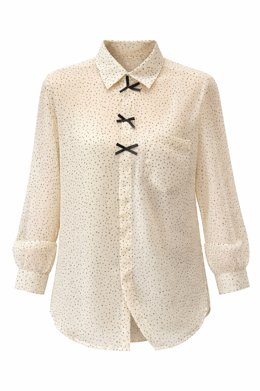 Këmishë me pika & fjongo