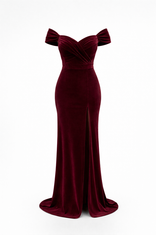 Fustan bordo evening